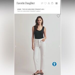 Favorite Daughter White Straight Leg Jeans - The Vibi High Rise Straight Leg NWT